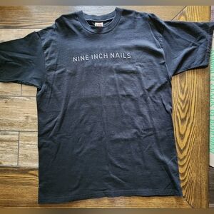Vintage 90s Nine Inch Nails Black Double Sided Graphic T-shirt, 100% Cotton, XL